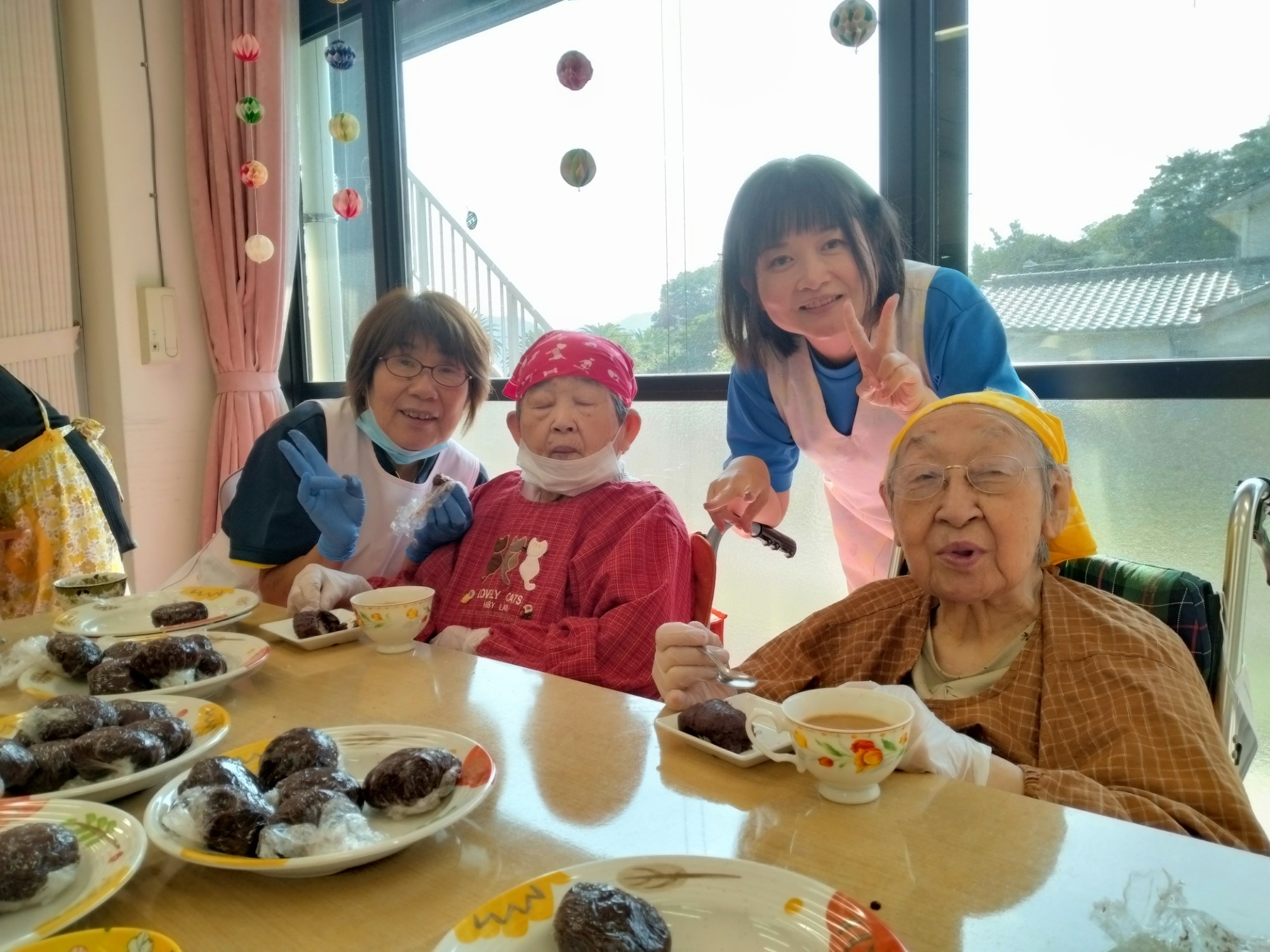 喫茶でおはぎ作り☆